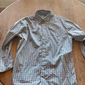 Peter Millar Navy and White Checkered Shirt